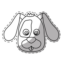 pedigree dog breed icon image sticker  vector illustration design 