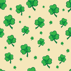 Shamrock pattern, seamless pattern for Saint Patrick day, Seamless pattern made from cloverleaf