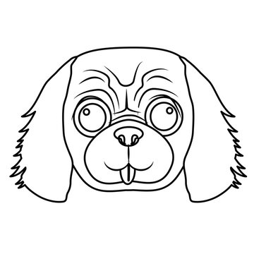 dog face icon over white background. vector illustration