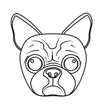 pug dog face icon over white background. vector illustration