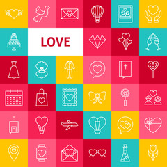 Vector Line Love Icons