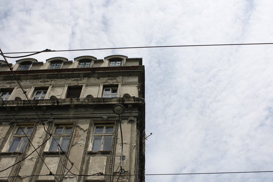 Old fascade on residential building
