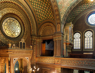 Fototapeta premium The Spanish Synagogue in Prague. Czech Republic. Details. Organ.