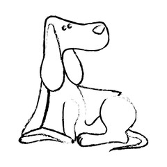 pedigree dog breed icon image sketch style vector illustration design 