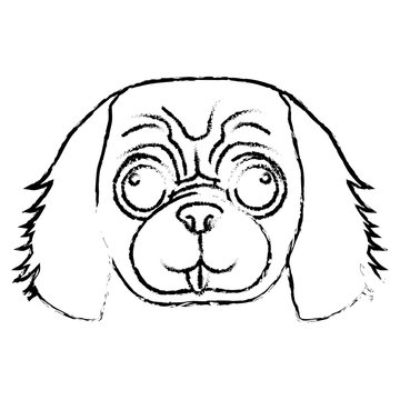 dog face icon over white background. vector illustration