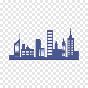 city silhouette icon vector
