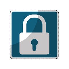 safety lock pictogram image vector illustration design 