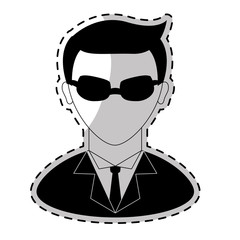 hacker avatar character icon over white background. cyber security design. vector illustration