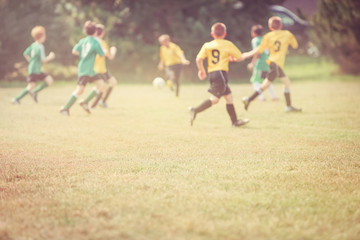 Soccer game, shallow focus