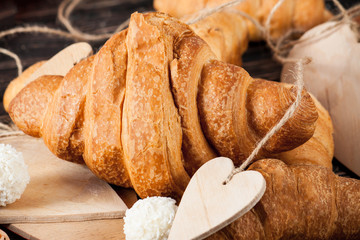 Fresh croissant close up