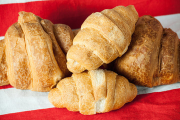 Fresh croissant close up
