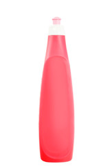  red Plastic bottle for cleaning.