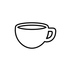 cup of coffee tea line icon black on white