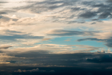 colorful dramatic sky with cloud at sunset