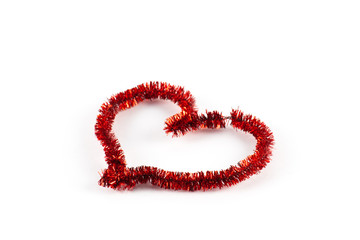 Red heart isolated on white background