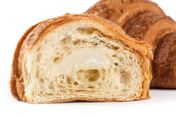 Fresh croissant isolated on white background