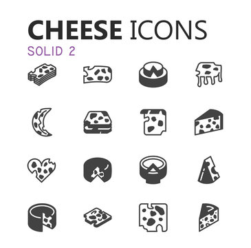 Simple modern set of cheese icons. Premium symbol collection. Vector illustration. Simple pictogram pack.