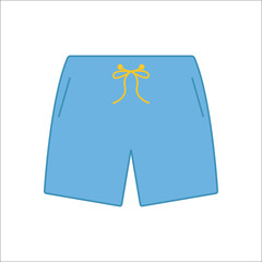 Swimming wear or trunks simple flat icon on background