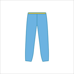 Joggers trousers or pants simple flat icon on background