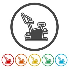 Fitness cycling icon, Bike trainer icon