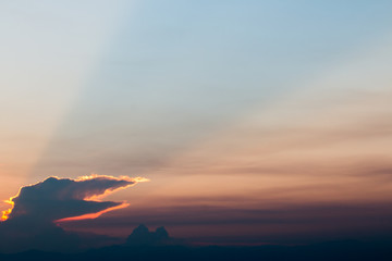 colorful dramatic sky with cloud at sunset