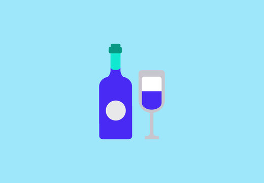Vector flat alcohol drink symbol icon