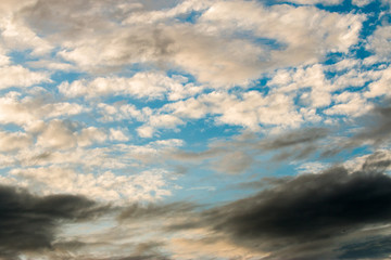 colorful dramatic sky with cloud at sunset