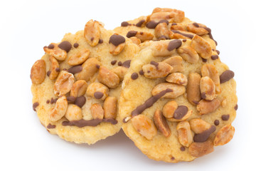 Cookies nuts on the  isolated on white background.