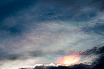 colorful dramatic sky with cloud at sunset