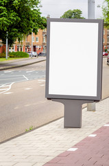 Blank Billboard along a Street in Amsterdam