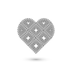 Heart geometric sign. Fashion graphic design.Vector illustration. Background design. Optical illusion 3D. Modern stylish abstract Abstract Valentine's Day love concept. For wrapping and decoration