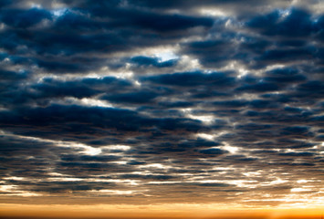 colorful dramatic sky with cloud at sunset
