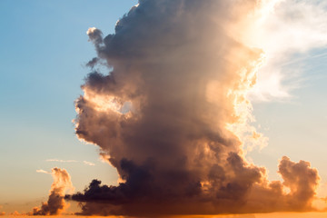 Fototapeta premium colorful dramatic sky with cloud at sunset