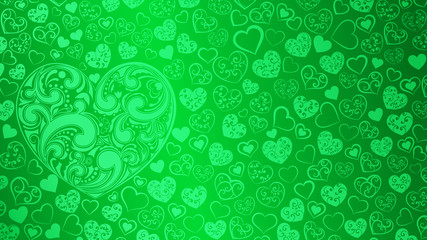 Background of hearts with swirls