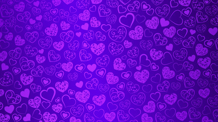 Background of hearts with swirls