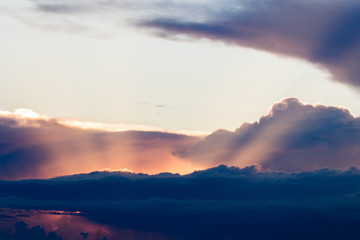 colorful dramatic sky with cloud at sunset