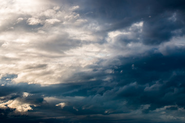 colorful dramatic sky with cloud at sunset