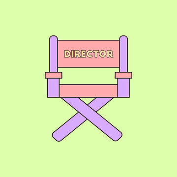 cinema producer seat Vector illustration in flat style Movie director chair