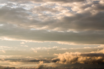colorful dramatic sky with cloud at sunset