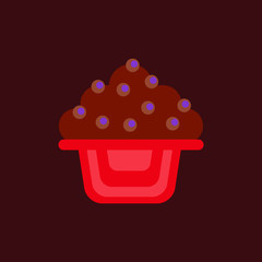 delicious cake vector flat icon