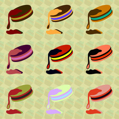 chocolate cookies vector icon set