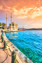Naklejka premium Ortakoy mosque, Istanbul, Turkey