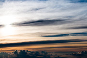 Fototapeta premium colorful dramatic sky with cloud at sunset