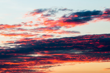 colorful dramatic sky with cloud at sunset