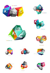 Vector colorful abstract low poly infographic background