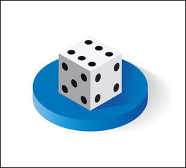 Dice, Isometric icon. Isolated on white background. Vector illustration