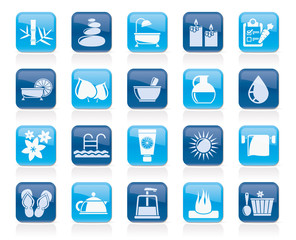 Spa, Beauty and body care icons - vector icon set