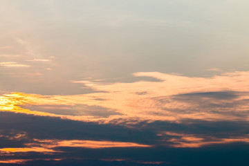 colorful dramatic sky with cloud at sunset