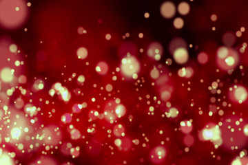 Naklejka na ściany i meble abstract christmas gradient red background with bokeh flowing, festive holiday happy new year