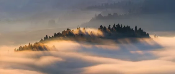 Fotobehang Foggy hills © swen_stroop